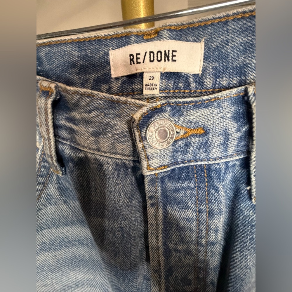 Re/Done Light Blue Denim Jeans with Ankle Slit